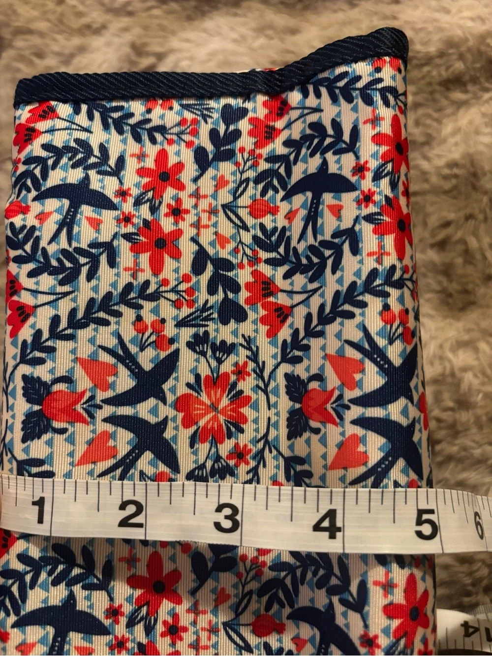 Primrose Hill Floral Foldable Makeup Organizer Bag in Cream, Navy & Coral